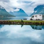 Family vacation travel RV, holiday trip in motorhome
